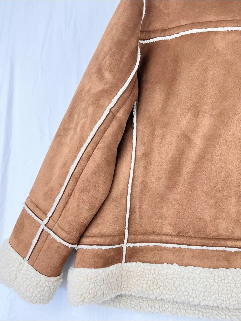 Talbots FAUX SHEARLING SHORT TEDDY COAT Plus 2X Brown Cozy Casual Chic